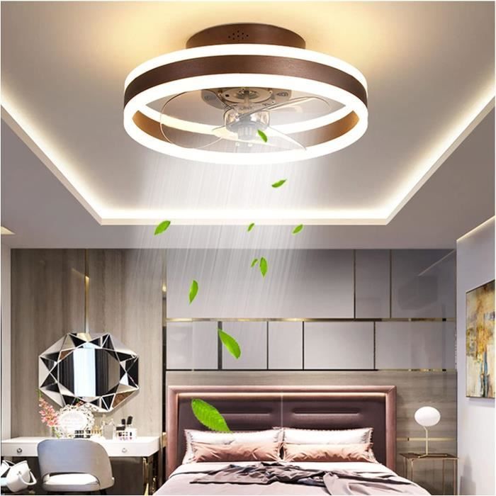 Ventilateur Plafonnier LED Contemporain Avec Télécommande - 50 Cm, 3 Vitesses, éclairage Dimmable, Couleur Or - 2