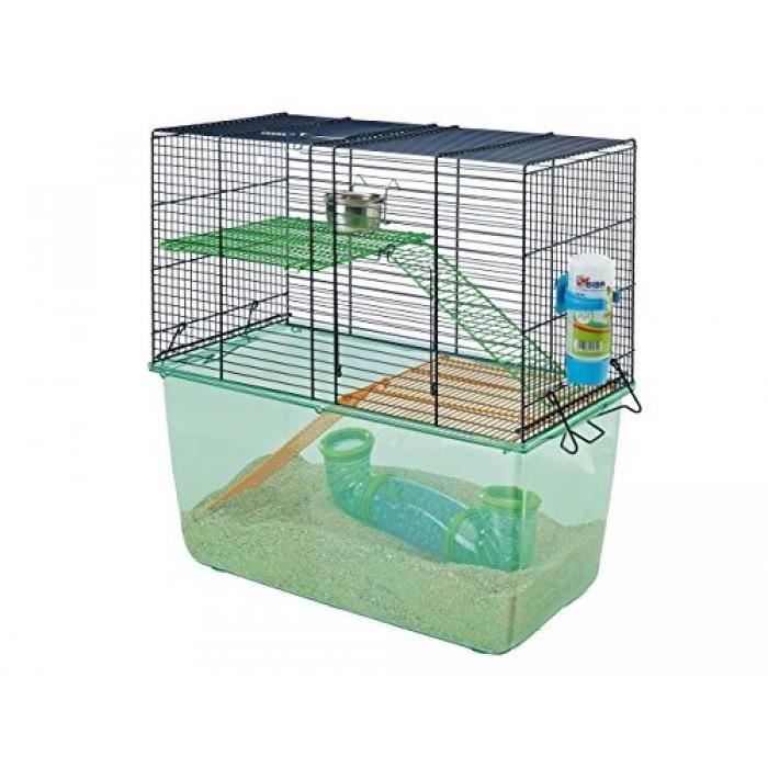 Meilleurs prix pour Cage pour Hamster - SAVIC - Habitat 52x26x52 cm - Plastique et métal - Facile à nettoyer - Accessoires inclus