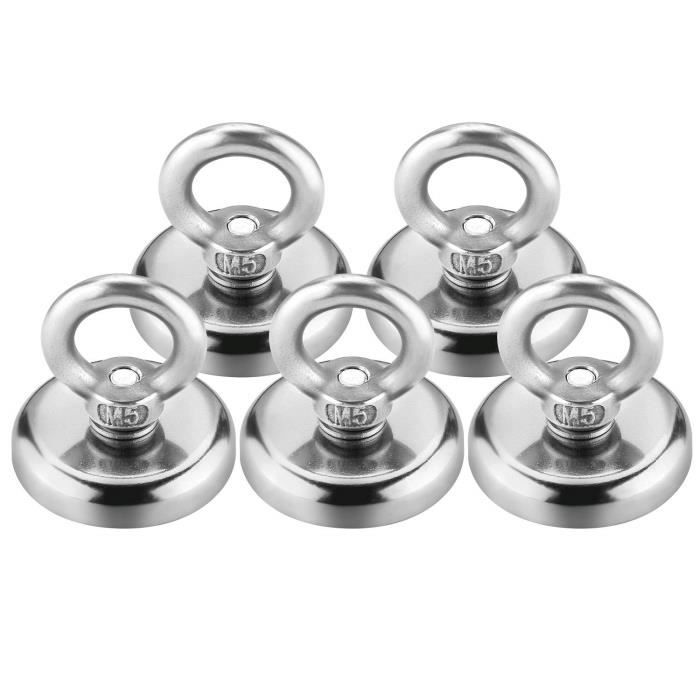 10 Aimants Néodyme Puissants 32mm - 45kg Force De Traction - Crochets Magnétiques Super Forts Wukong