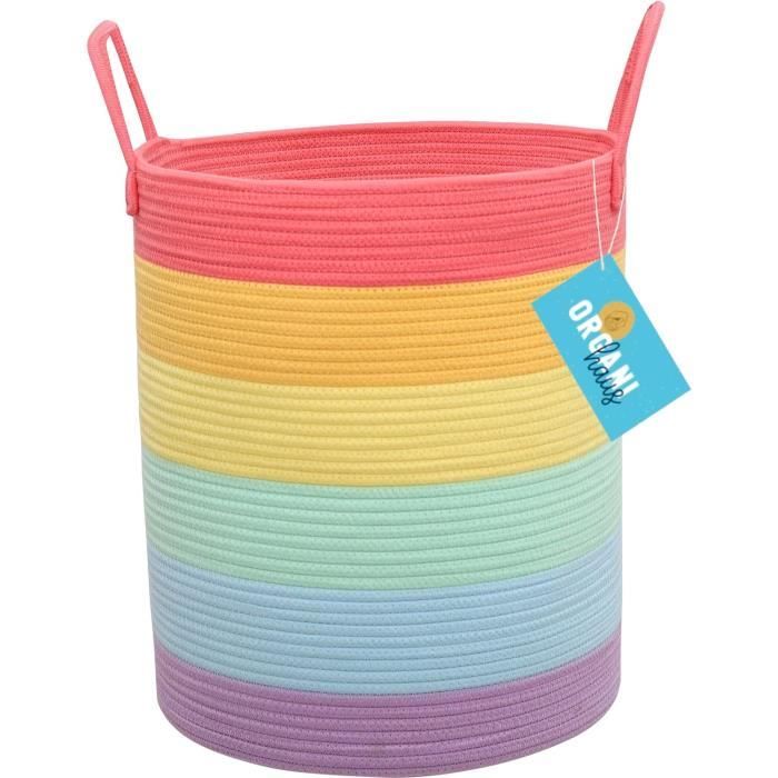 Grand Panier A Linge Enfant | Panier Rangement En Corde De Coton