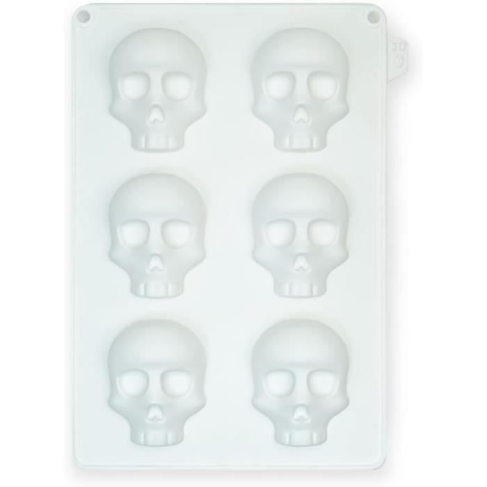 Molde De Silicona Para Halloween - 6 Cabezas De Calavera, Antiadherente, Sin BPA - Ideal Para Repostería Creativa