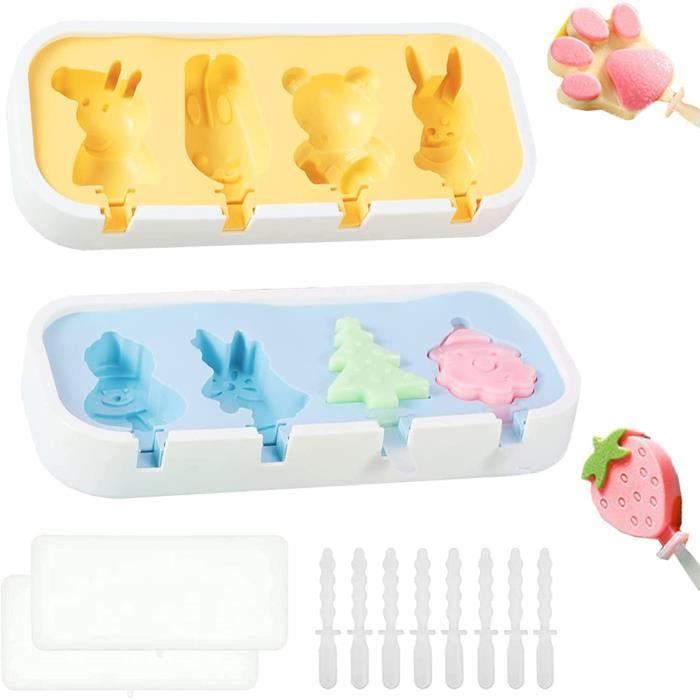 Moule à Glace été Famille Lot De 8 Moules à Glace En Silicone Réutilisables Pour Moule Glace Bebe Sans Bpa