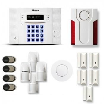 Alarme maison sans fil DNB 4 à 5 pièces mouvement + intrusion + détecteur de fumée + sirène extérieure
