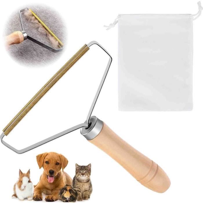 Kit 5 Outils Anti-poils Animaux - Rasoir Bouloches Manuel Et Brosses Pour Tapis Et Vêtements