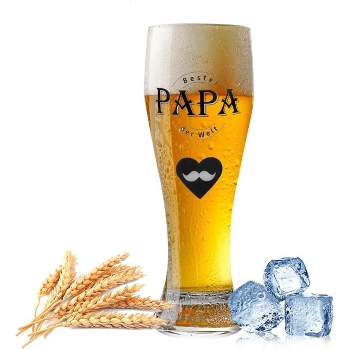 Chope de Biere Papa Humour Touche Pas - Verre