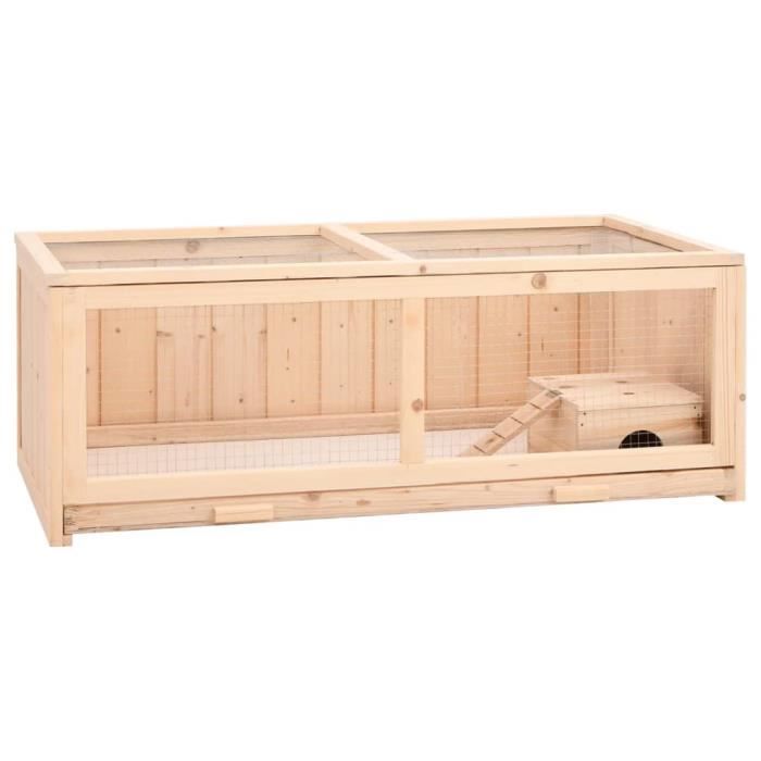 Cage à hamster - VIDAXL - 104x52x38 cm - Bois massif de sapin - Intérieur - Montage facile