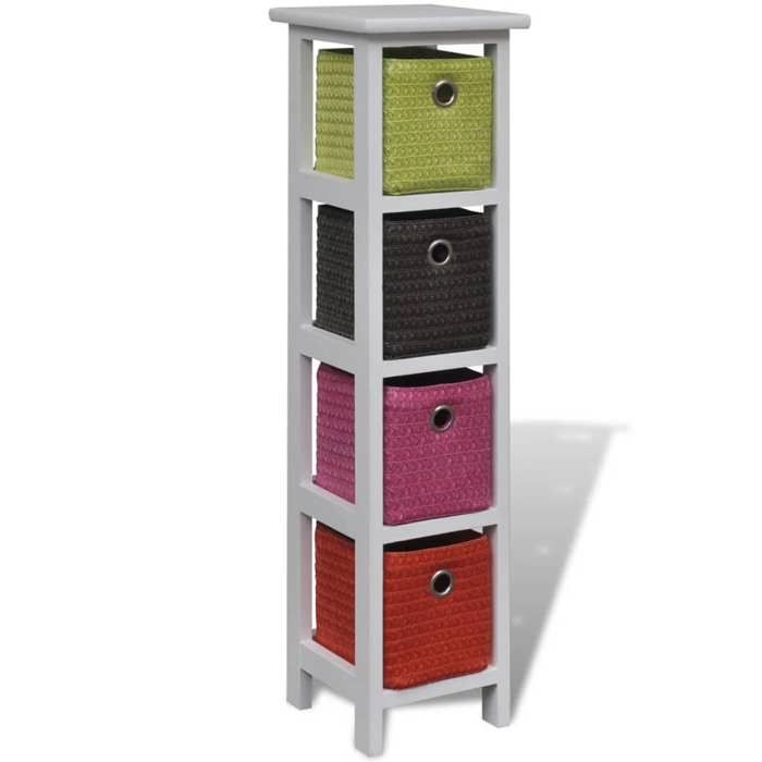 vidaXL Étagère de rangement et paniers multicolores Bois de Paulownia 241540