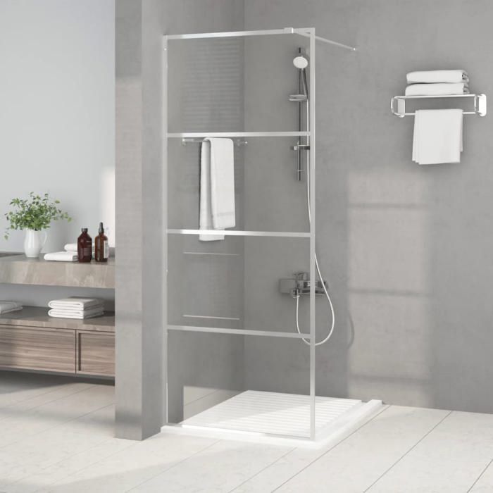 vidaXL Paroi de Douche Ecran Cloison Cabine de Douche Salle de Bain Intérieur Résistance aux Eclaboussures Argenté 80x195 cm 152135