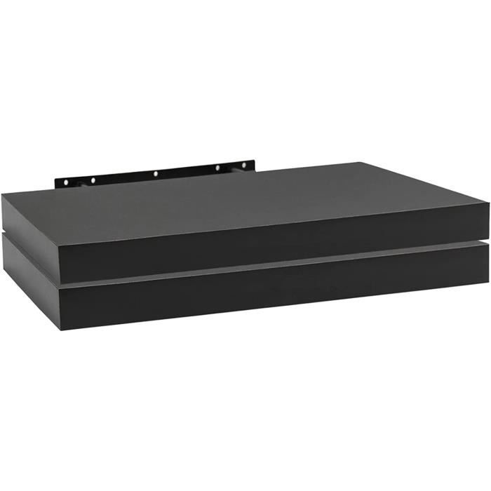 WOLTU Lot de 2 Étagère Murale Étagère Suspendue Étagère Flottante en MDF ‎Noir 60x22.9x3.8cm