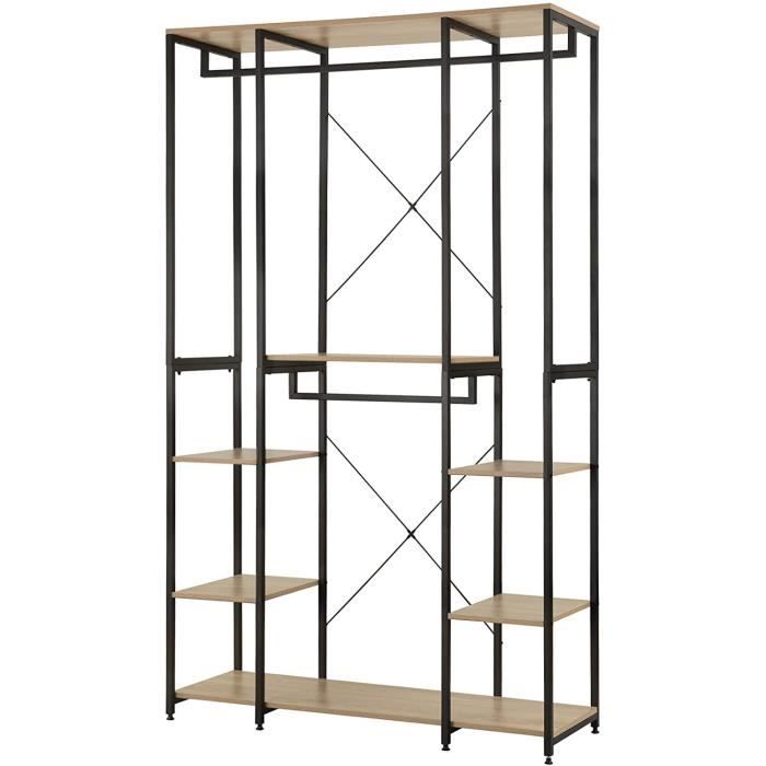 WOLTU Portant Meuble Rangement pour Vêtements Penderie Ouverte en Acier