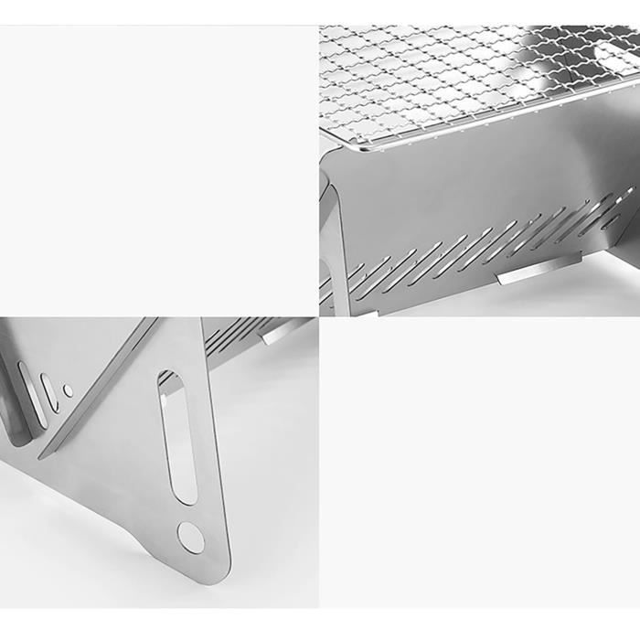 Grille De Barbecue, Réchaud À Gaz Pliable En Acier Inoxydable Avec