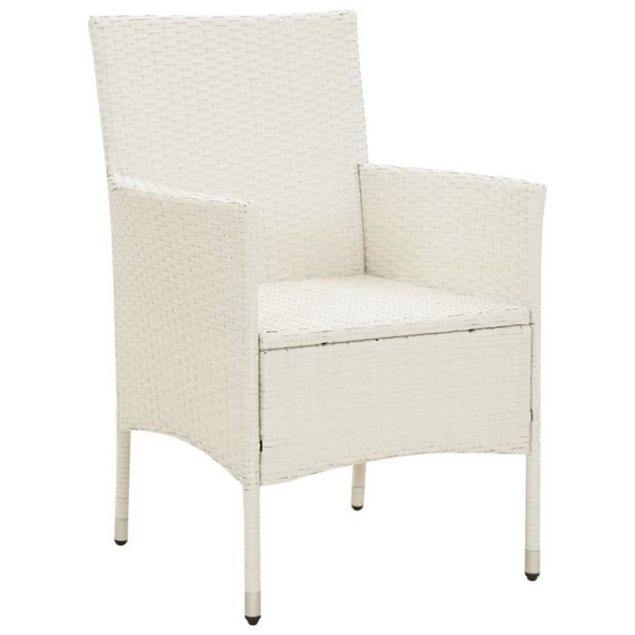 chaises de jardin avec coussins 2 pcs résine tressée blanc - yosoo - 0d060501316683