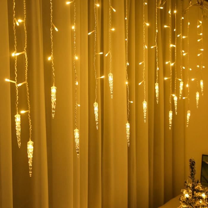 8 Modes 300 LEDs Alimenté par USB 3 Mètres * 3 Mètres LOHAS Blanc Chaud Guirlande Lumineuse avec Télécommande IP43 Lampe pour Intérieur Et Extérieur Lot de 1 Rideau Guirlande Lumineuse 