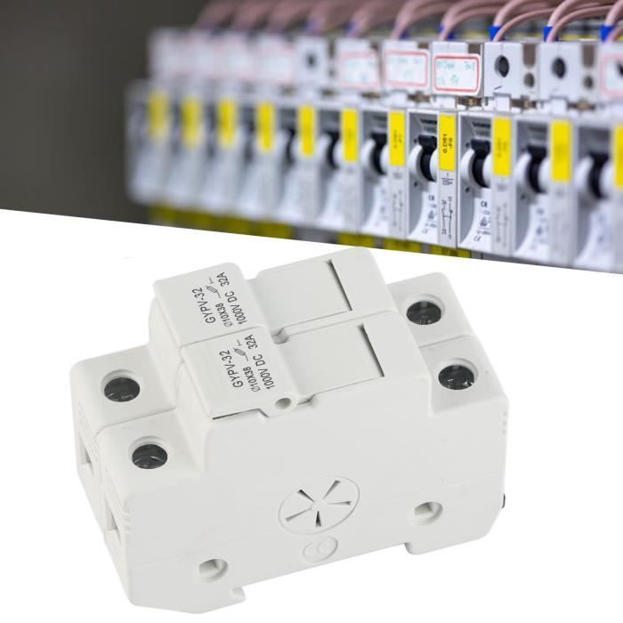 Porte-fusible Solaire DeWin 4 Pièces - Pour Fusibles 10x38mm, 32A DC 1000V, Avec Voyant, Montage Sur Rail DIN