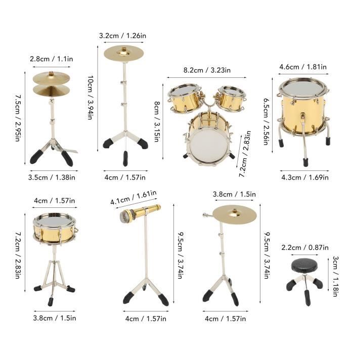 Kit De Batterie Jazz Pour Enfants - Avec Tabouret - Jouet Musical éducatif Pour Filles Et Garçons - 52 X 25 X 61 Cm