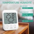 Thermo-hygromètre Électronique, Petit Thermomètre numérique hygromètre intérieur, ℃/℉, pour la maison, bureau, serre, l'entrepôt-1