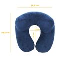 Coussin, oreiller de voyage gonflable avec bouchons d’oreilles, masque de nuit et sac de rangement - Bleu - Vivezen-1