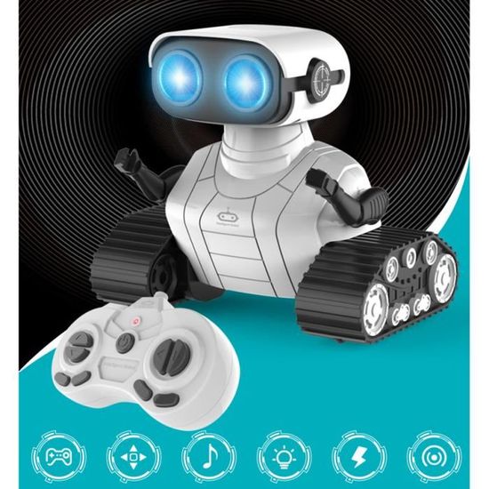 Ebo – Robot Robot Rechargeable pour enfants, jouet télécommandé avec  musique et yeux LED, cadeau pour garçons et filles