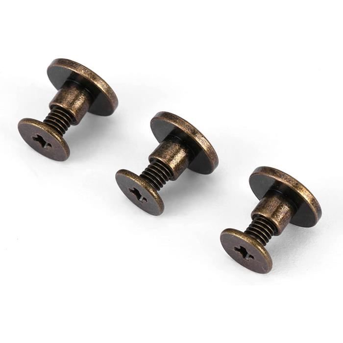 20 Pièces Tête Plate Cuivre Laiton Vis écrous Clous Rivets Capuchon en
