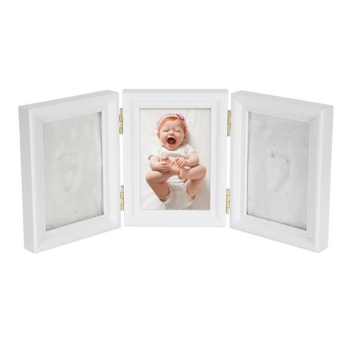 Coffret cadre à empreinte bébé - Blanc - L 44 x H 24 cm
