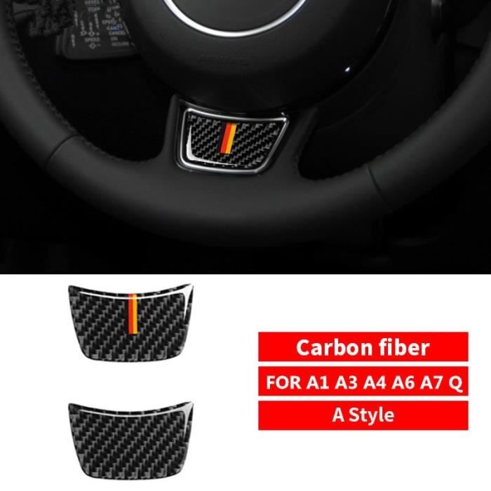 Minifinker Garniture de couvercle d'anneau de volant de voiture en alliage  d'aluminium pour Audi A1 A3 A4 A5 A6 Q3 Q5 bleu - Cdiscount Auto