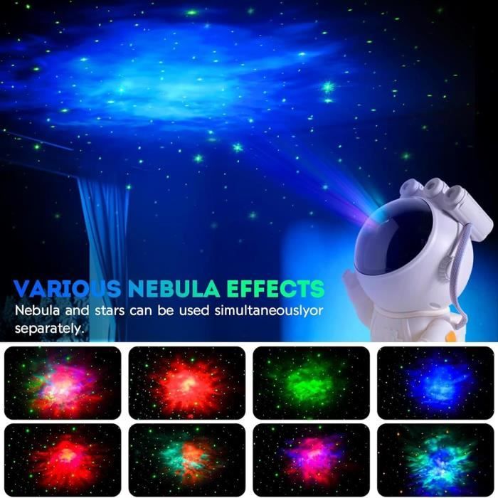 Projecteur Ciel étoilé Macchiatto Astronaute - 8 Modes Nébuleuse, Rotation 360°, Télécommande - Veilleuse Enfant Et Adulte