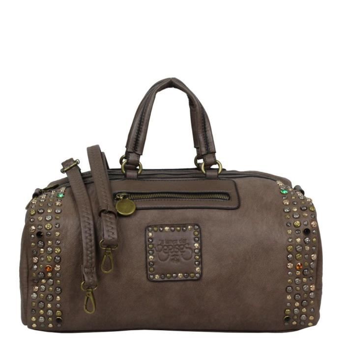 Sac a main forme bowling Le Temps des Cerises Mania 2 Taupe Cdiscount Bagagerie Maroquinerie