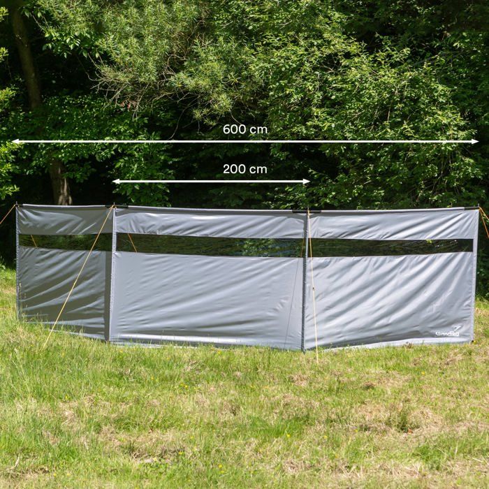 Paravent de camping 6 m – Brise-vue avec mâts Skandika Bora – clôture mobile – 6 x 1,4 m - Gris - Maison Paravent de camping 6 m – Brise-vue avec mâts Skandika Bora – clôture mobile – 6 x 1,4 m - Gris - Maison