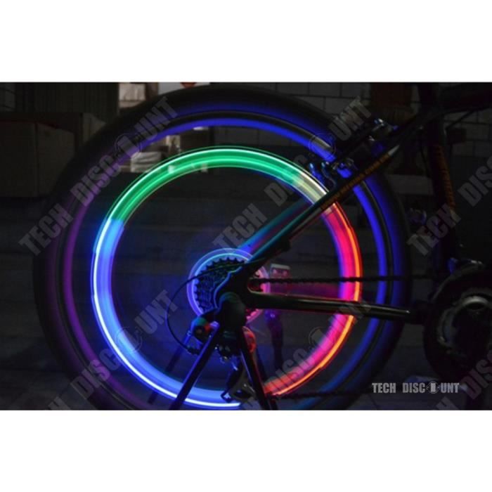 LED Vélo Roue Lumières Ultra Lumineux Étanche Vélo Rayons Lumières Vélo  Décoration Sécurité Avertissement Pneu Bande Lumière pour Enfants Adultes  Nuit Équitation Vert Batterie Modèles