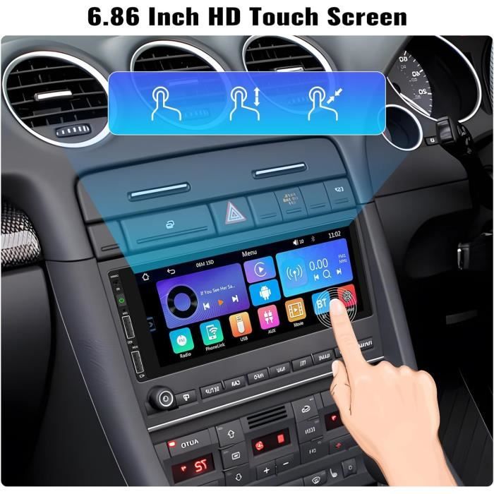 Autoradio Carplay 1 Din Android Auto Avec écran 10,1 Pouces à écran Tactile Auto Radio