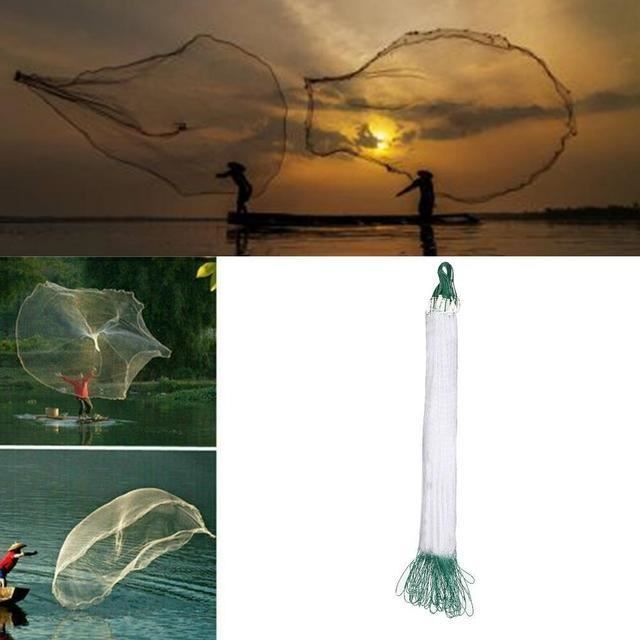 Filet De Pêche Flottante Pliable en Caoutchouc Enduit De Poisson