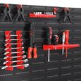 Deuba Etagère murale avec bacs à bec Etagère d'atelier Armoire à outils 43 boîtes noir rouge 10,5cmx7,5cmx16,5cm-2