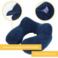Coussin, oreiller de voyage gonflable avec bouchons d’oreilles, masque de nuit et sac de rangement - Bleu - Vivezen-2