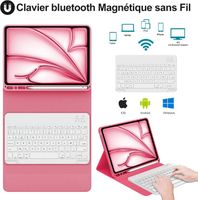 Clavier étui AZERTY Pour IPad Air 11 & Pro 11 - Avec Pavé Tactile, Rétroéclairage 7 Couleurs, Détachable