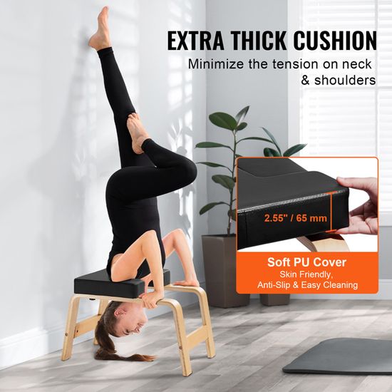 SUBKUDY Chaise D’Inversion Yoga – Tabouret Rouleau, Capacité 200kg, Coussin PU, Pour Détox, Relaxation Et Musculation