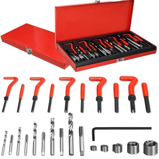 Kit Réparation Filetage FOURROBBER 131 Pièces - Inserts Hélicoïdaux M5 M6 M8 M10 M12 - Pour Moteur Et Auto