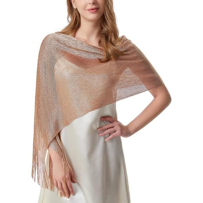 Écharpe Satin Femme Mailanda - Foulard élégant Pour Soirée Ou Mariage 240x75cm