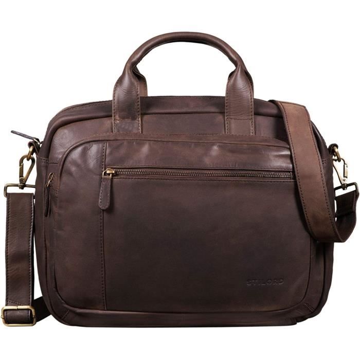 Mallette - Joyce Cartable Femme Travail Cuir Serviette Homme Vintage Sac À  Bandoulière Pc Portable