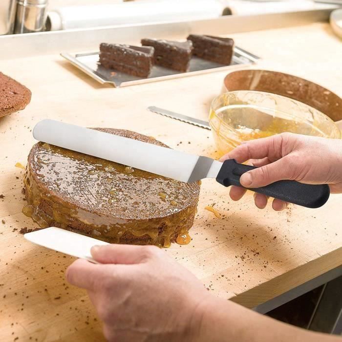 Outils de cuisson Couteau à raclette en soie à gâteau en acier inoxydable  de 4 pouces, spatule à crème, argent - Cdiscount Maison