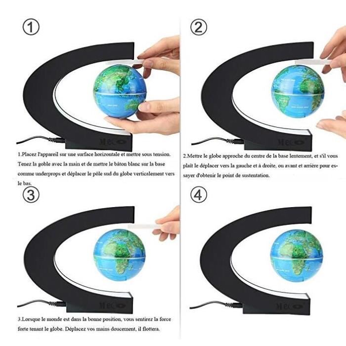 TD® globe terrestre levitation lumineux enfant magnétique interactif d –