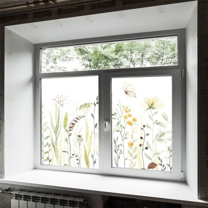 DICLLY Film Fenetre Anti Regard Décoratif, Film Fenêtre Anti Regards