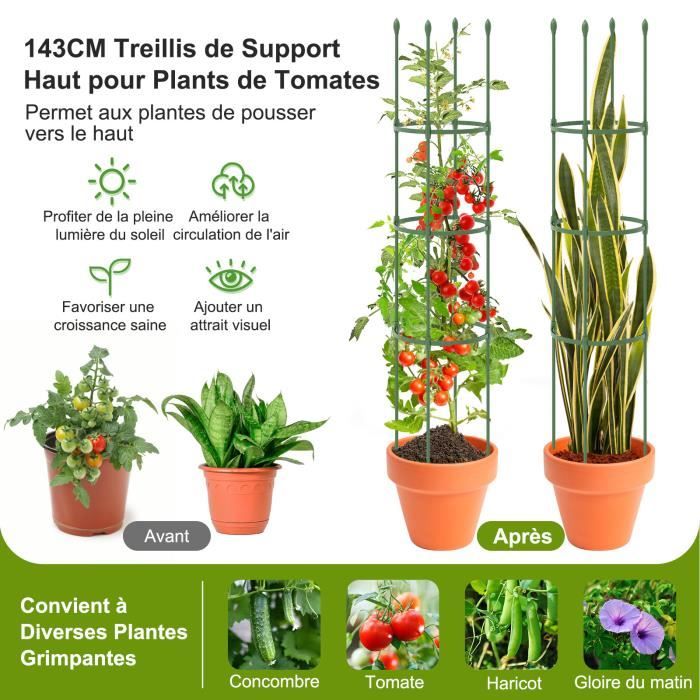 Relaxdays Lot De 2 Tuteurs Obélisques En Métal Autoportant, 190 X 35 X 35 Cm, Noir