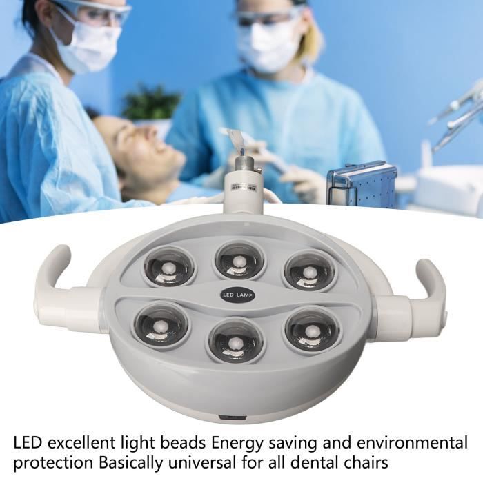 Drfeify Lampe buccale pour fauteuil dentaire Lumière LED orale dentaire 6  LED Angle de luminosité du capteur intelligent Lampe HB012