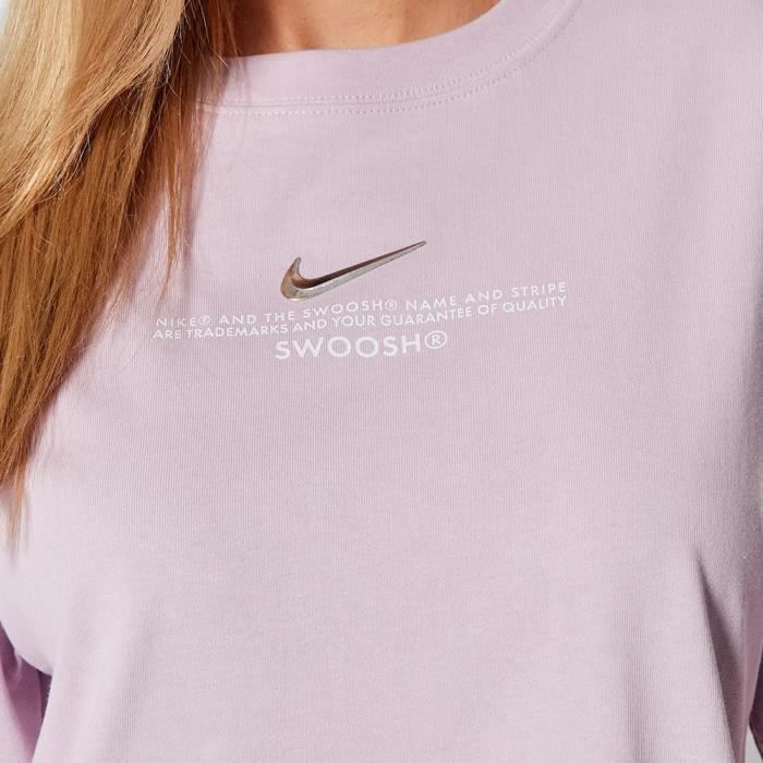 Robe t shirt Mauve Femme Nike Swsh Purple Cdiscount Pr t Porter