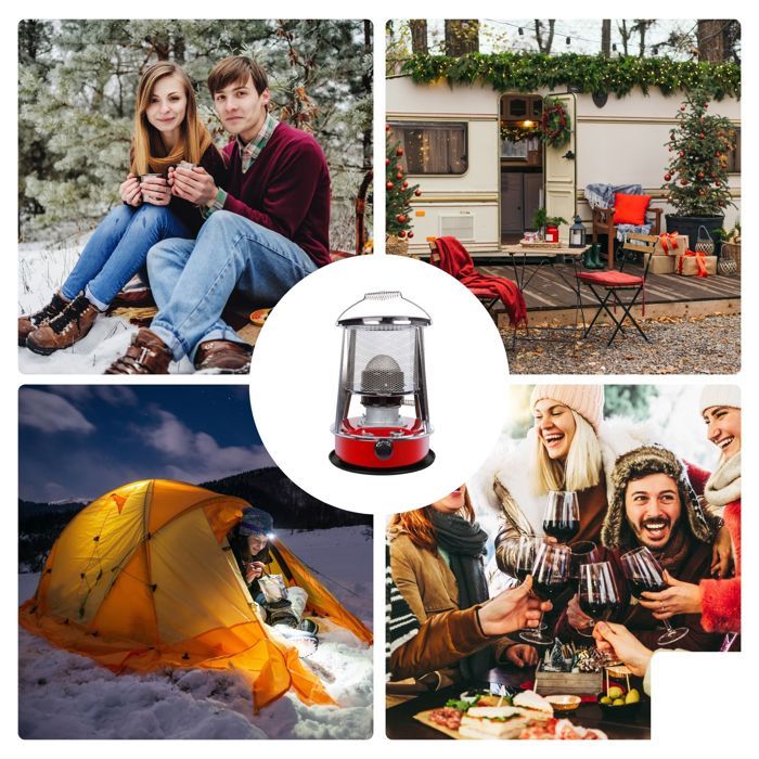 Chauffage Au Pétrole Pour Intérieur – Poêle Compact Avec 8 Mèches, Anti-vent, Pour Camping, Randonnée, Cuisine D’appoint