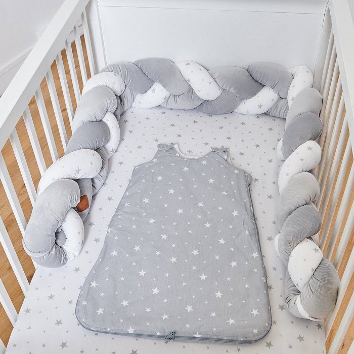 Tresse de lit bébé universelle - SEVIRA KIDS - Stella - Gris - Coton -  Mixte - 200 cm
