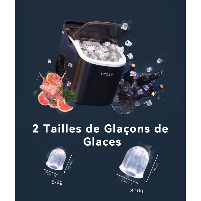 Machine à Glaçons Wëasy KW12 - 12kg/24h, Prêt En 6min, Autonettoyante