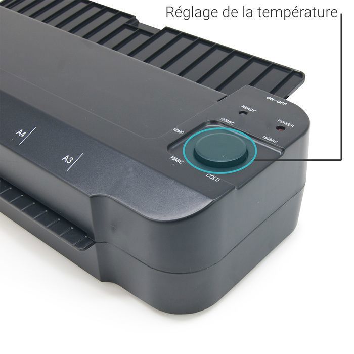Plastifieuse A3 BONSEN Avec 100 Pochettes - Technologie Anti-blocage - Pré-chauffage 3min - 3 Températures