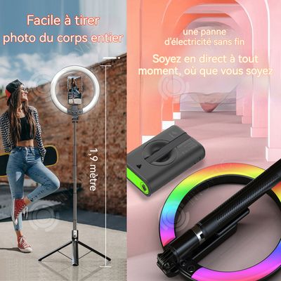 Perche à Selfie Télescopique En Fibre De Carbone - Longueur 38 à 200 Cm - Connecteur 1/4 - Pliable