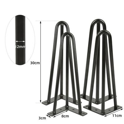 DoubleFill Lot De 4 Pieds De Table Ronds Coniques En Métal De